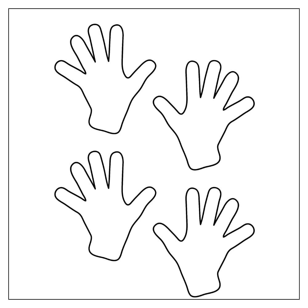 Molde de mãozinha em eva