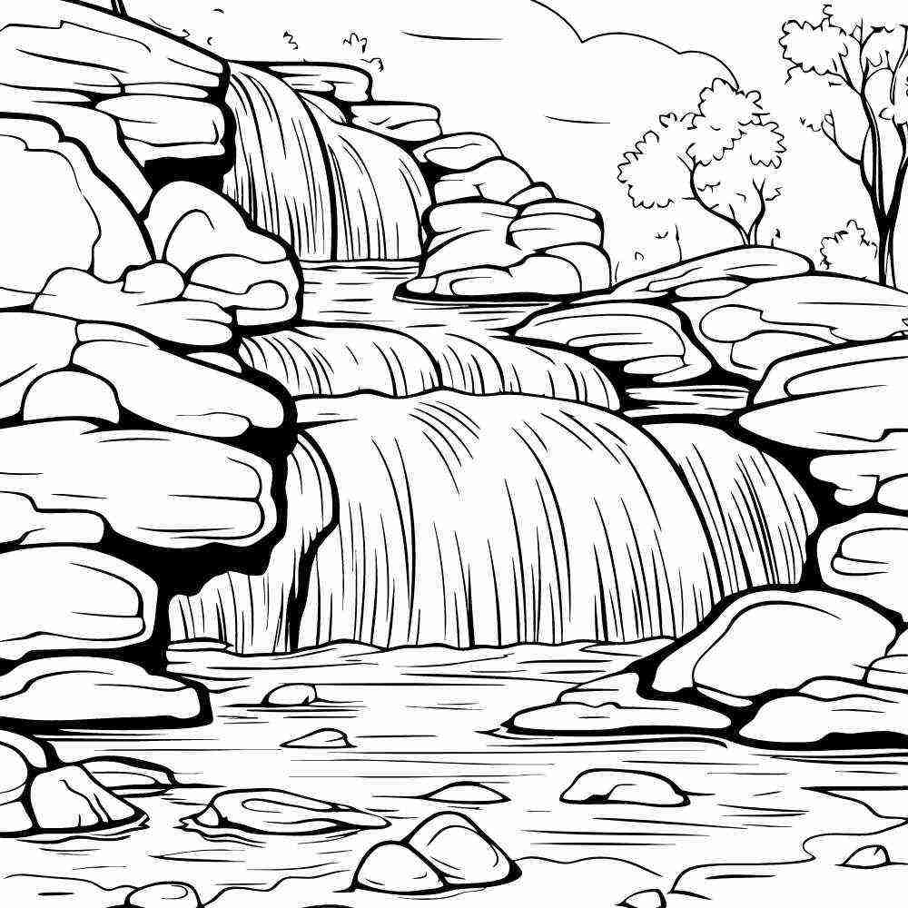 desenho de cachoeira