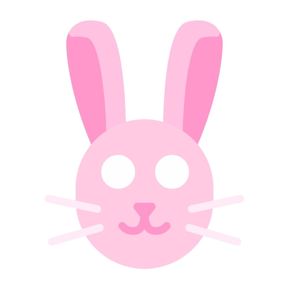 mascara de rosto de coelho rosa