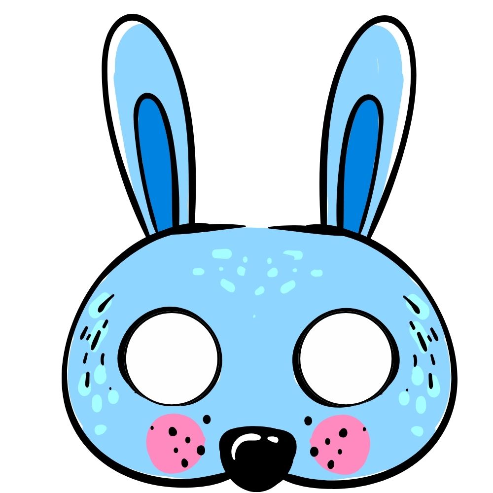 mascara de coelho azul