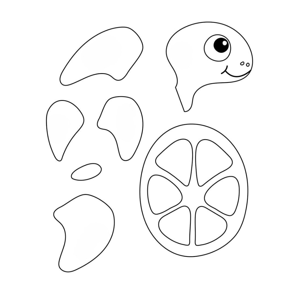 Molde de tartaruga para imprimir