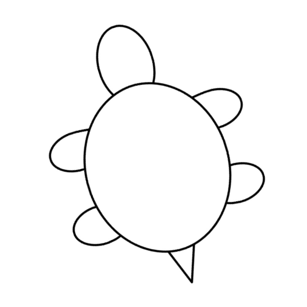 Molde de tartaruga para colorir