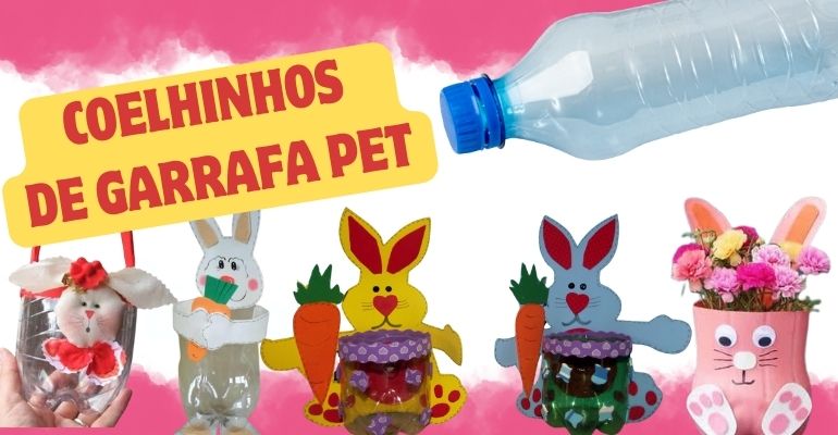 coelhos de garrafa pet passo a passo