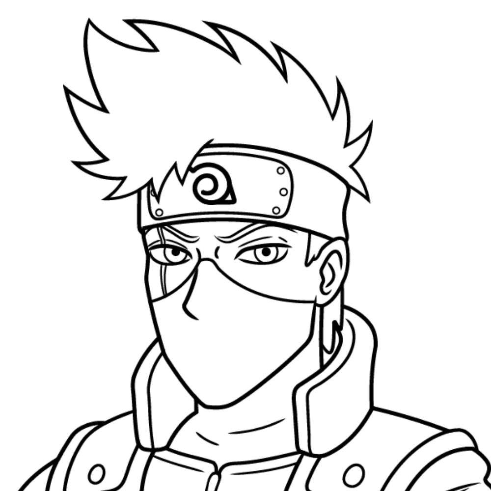 Desenho do Kakashi  rosto