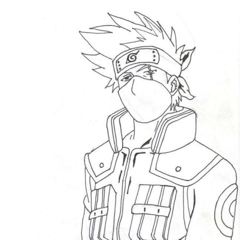 Desenho do Kakashi para Imprimir e colorir - Artesanato Passo a Passo!