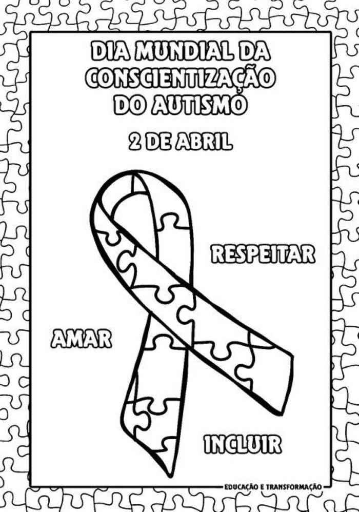 conscientização autismo para colorir