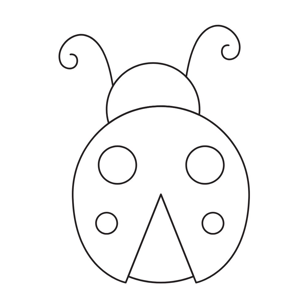 molde de joaninha para colorir