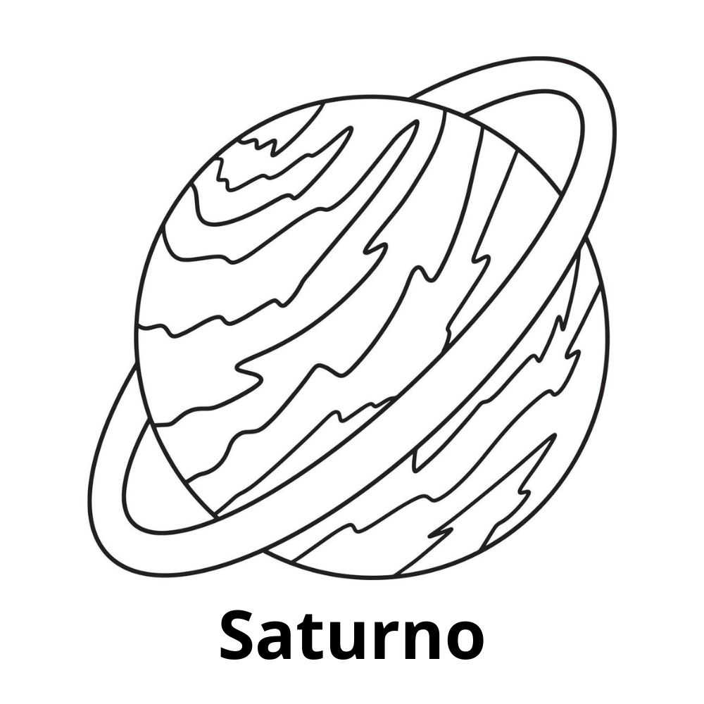 saturno para colorir