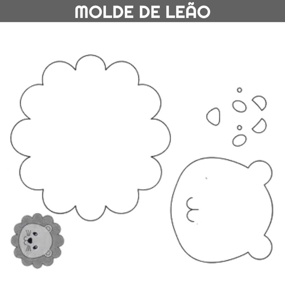molde de leao em feltro