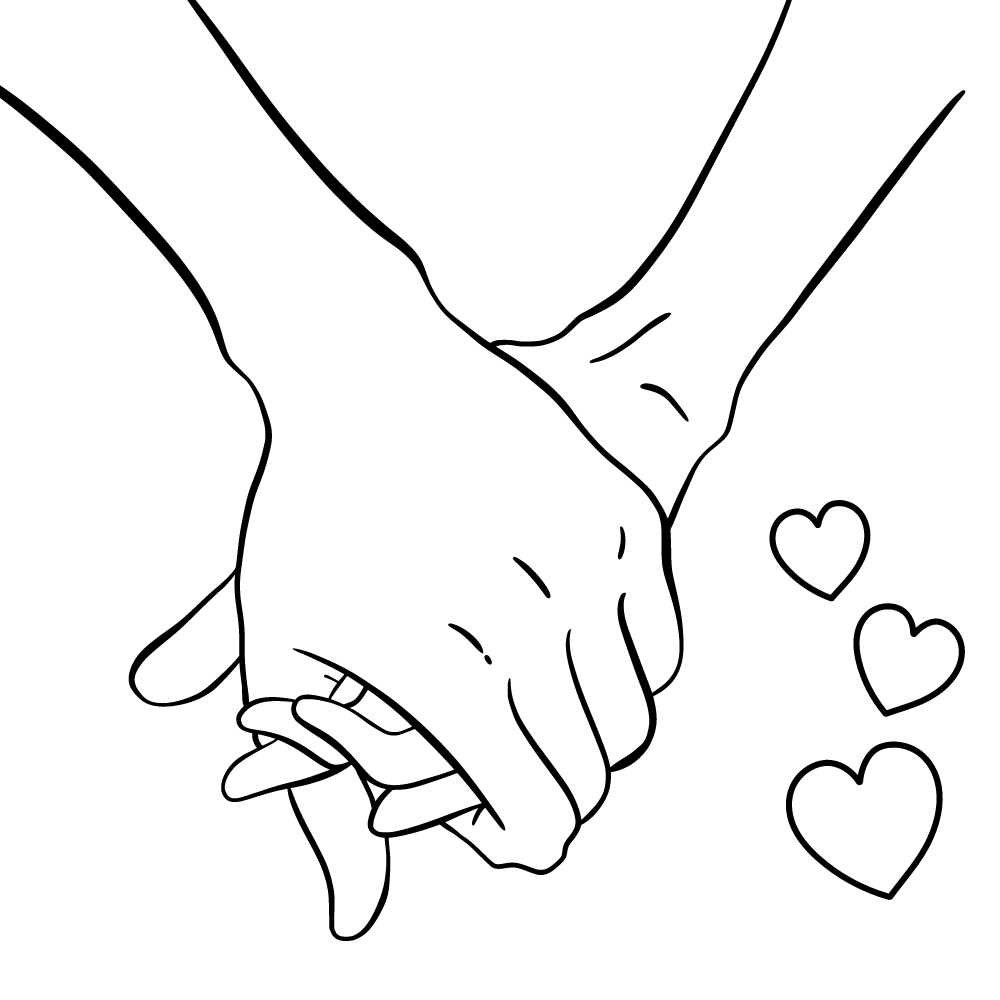 desenho de maos dadas