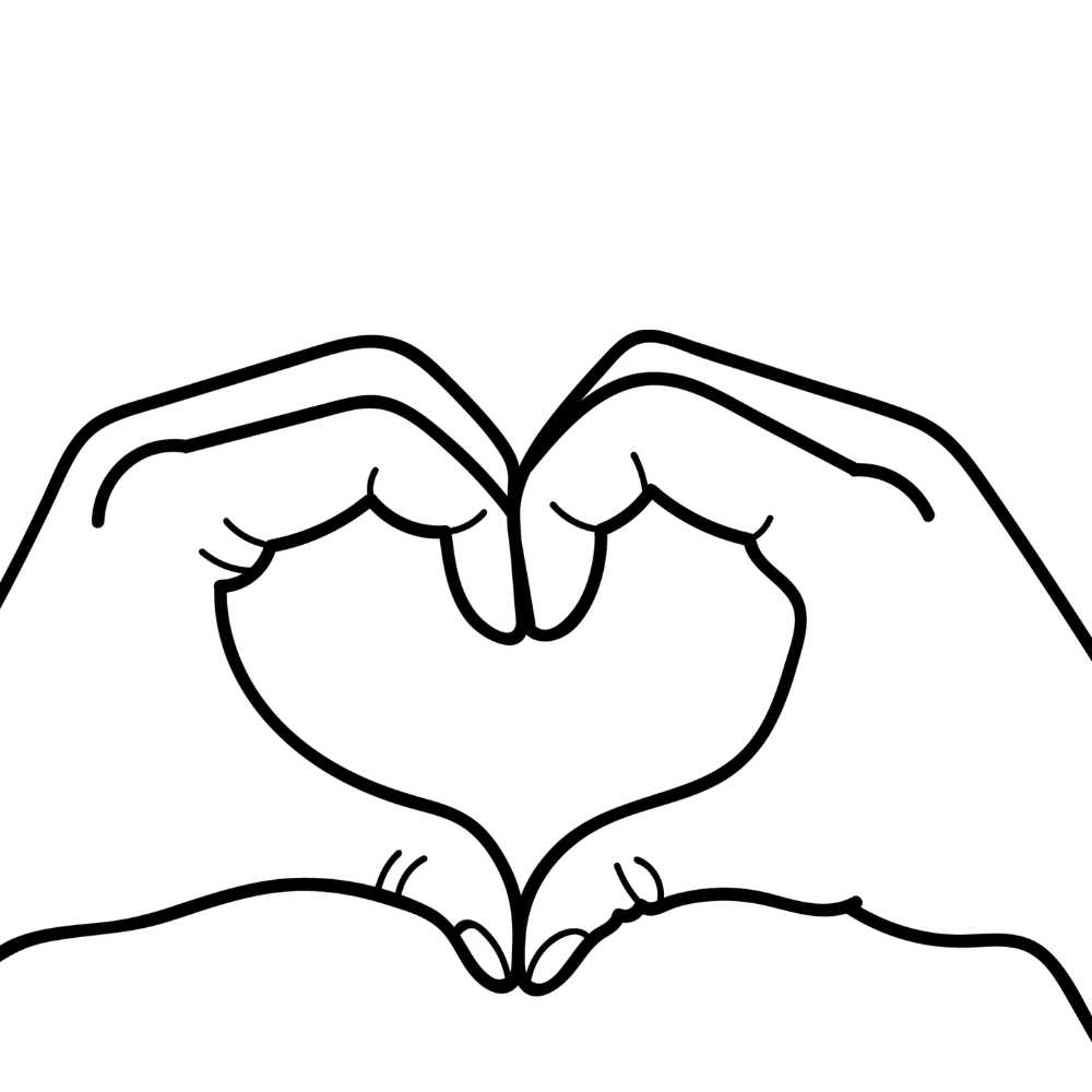 desenho de amor com mãos