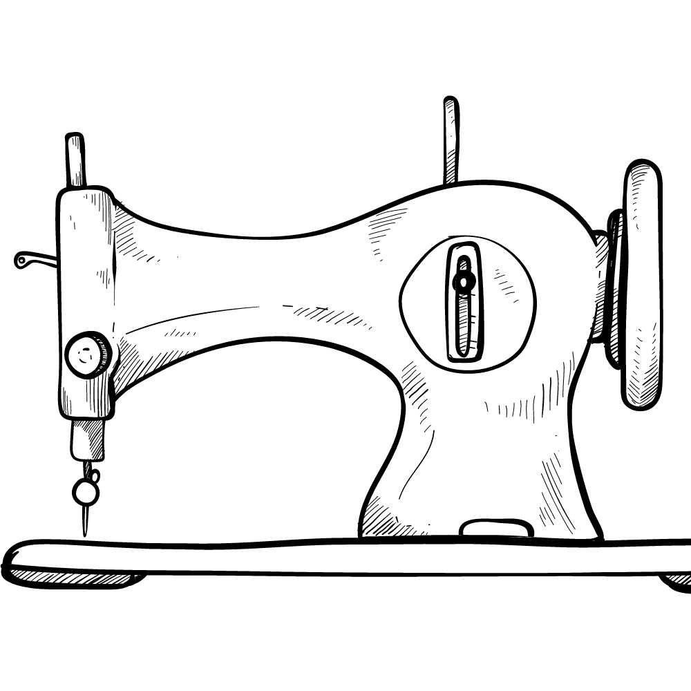 desenho de maquina de costura