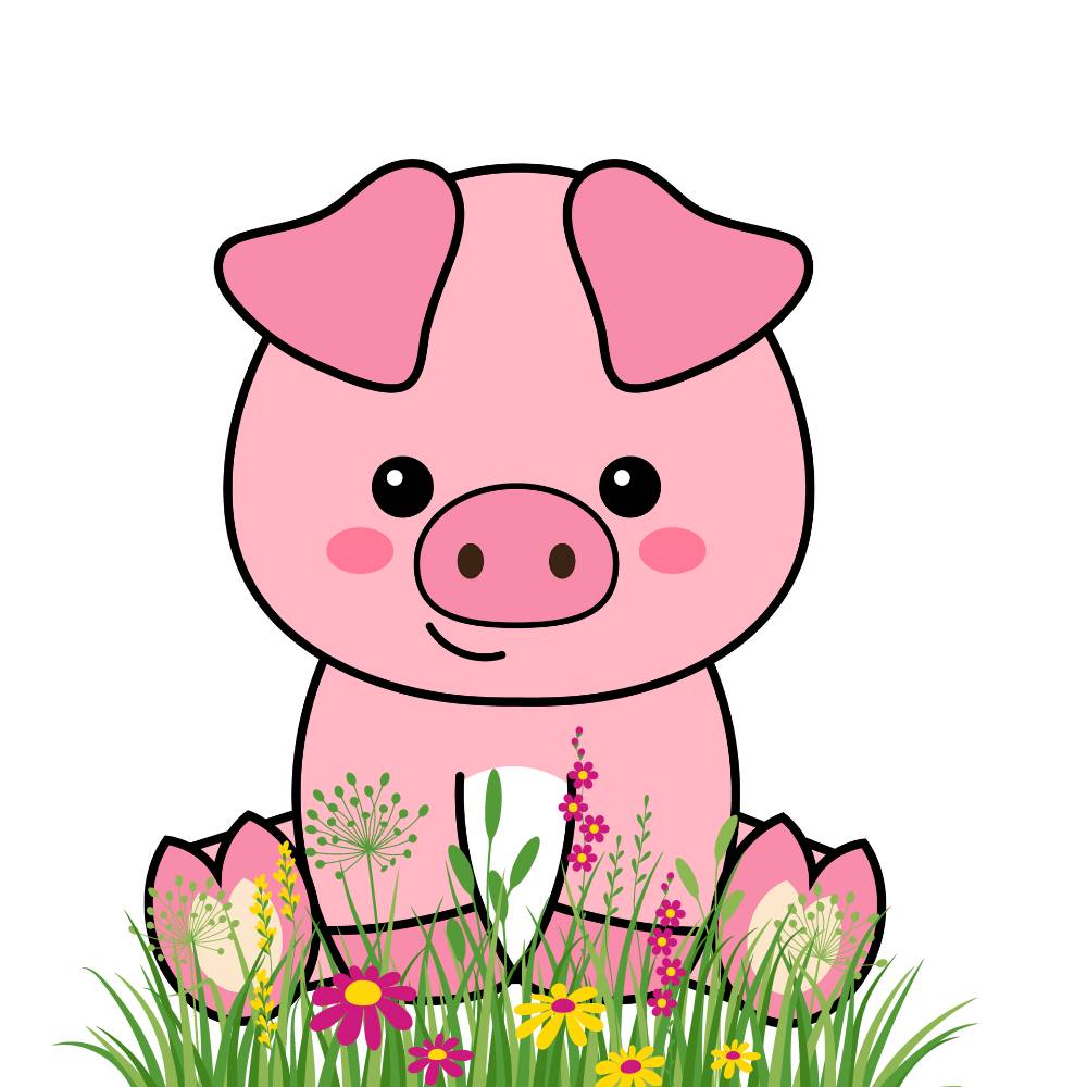 desenho de porco fofo