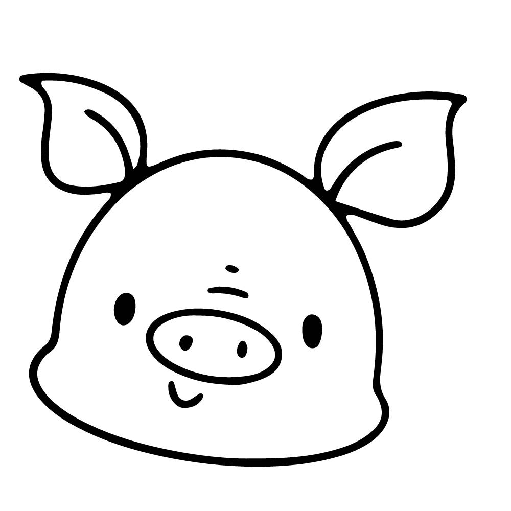 rosto de porco desenho
