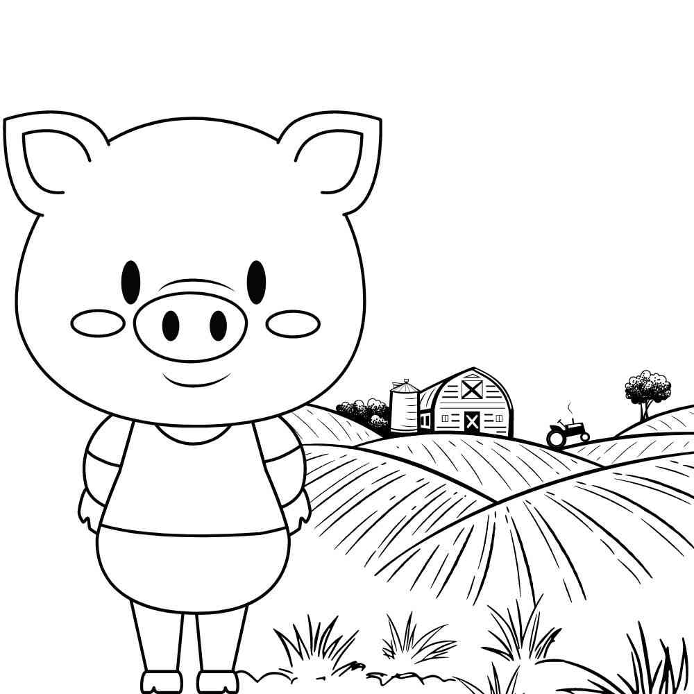 desenho de porco para colorir