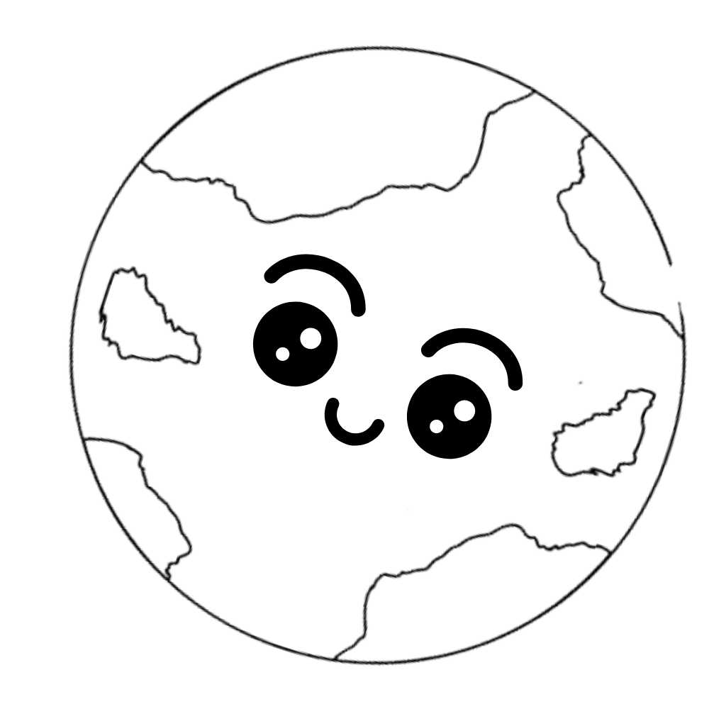 Desenhos do planeta Terra feliz