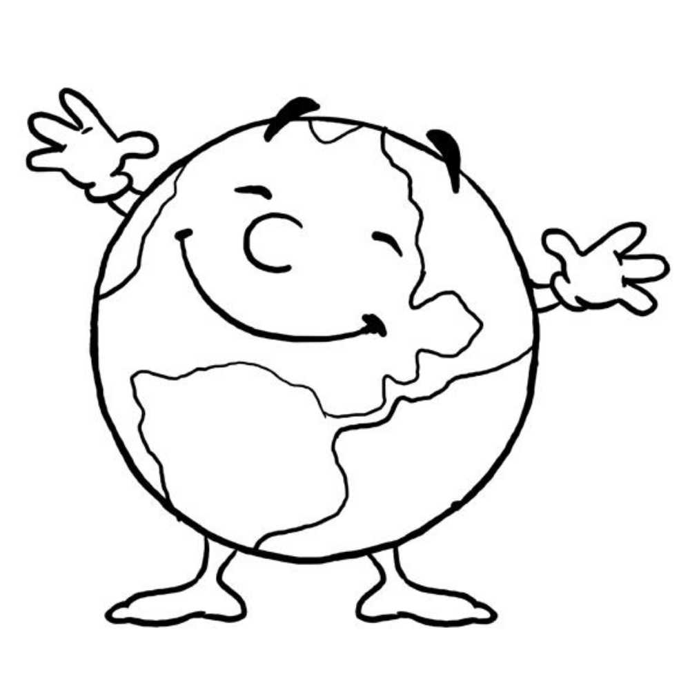 imagem Desenho do planeta Terra feliz