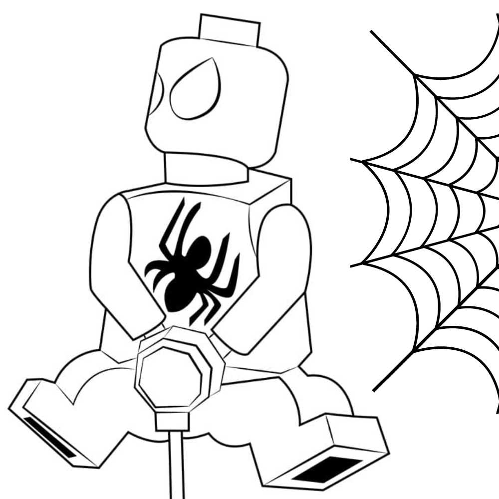 homem aranha lego para colorir