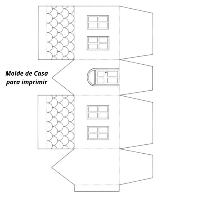 Molde de casa para imprimir e montar grátis - Artesanato Passo a Passo!
