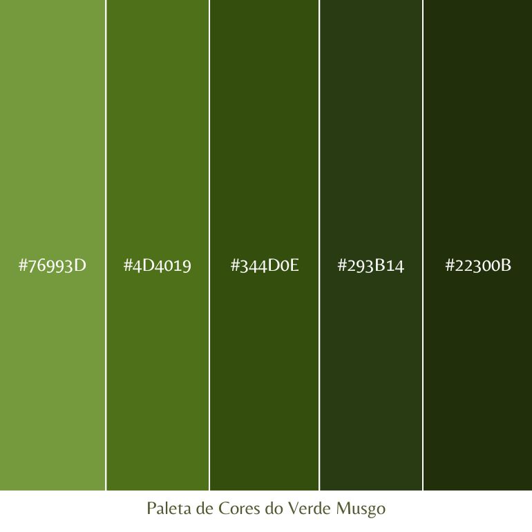paleta de cores verde musgo