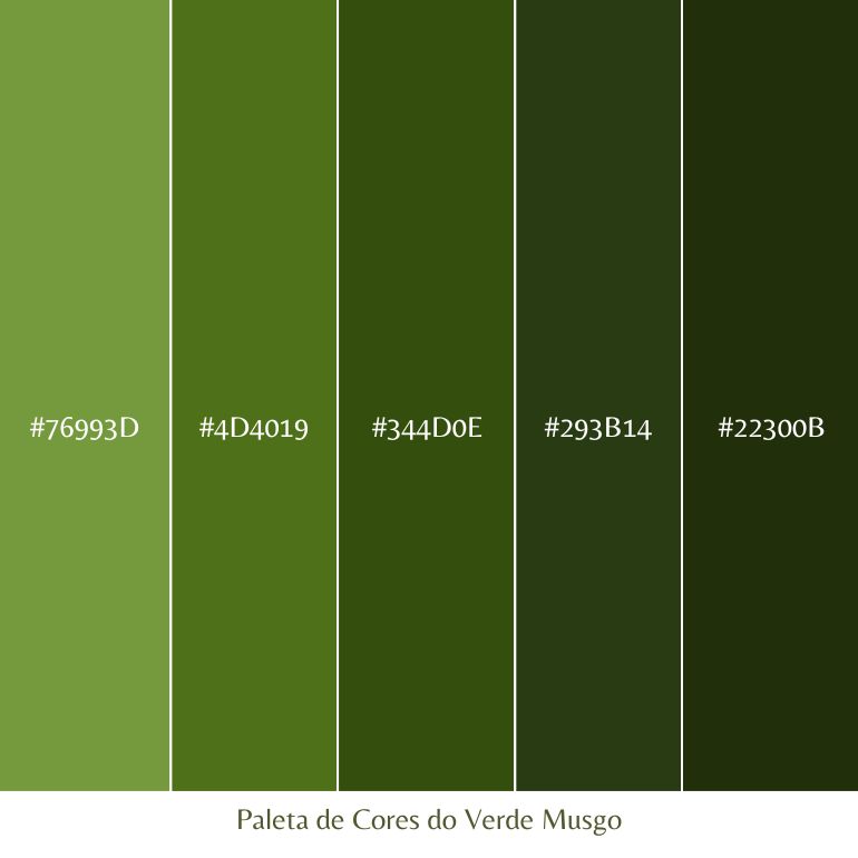paleta de cores verde musgo