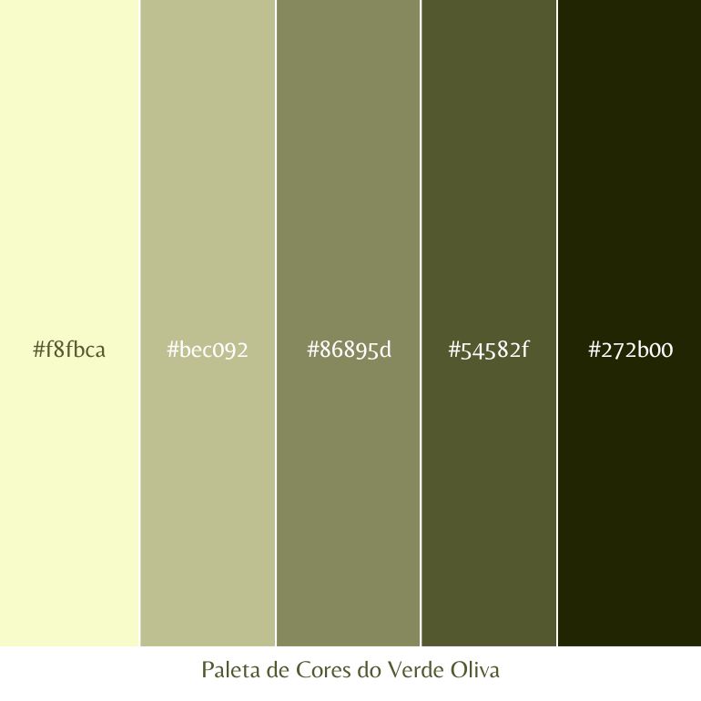 paleta de cores verde oliva