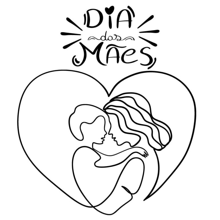 Desenho para colorir de Dia das Mães e imprimir - Artesanato Passo a Passo!