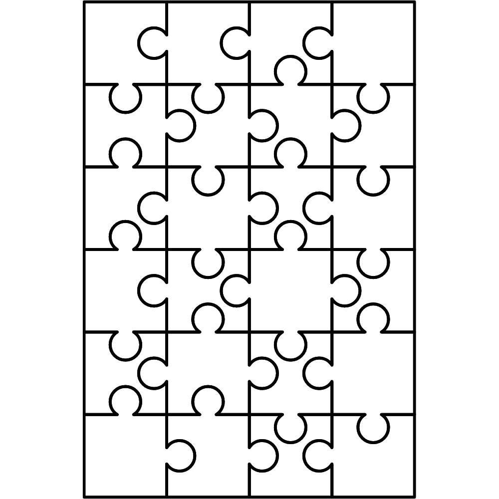 Molde para quebra cabeça para imprimir com 24 peças