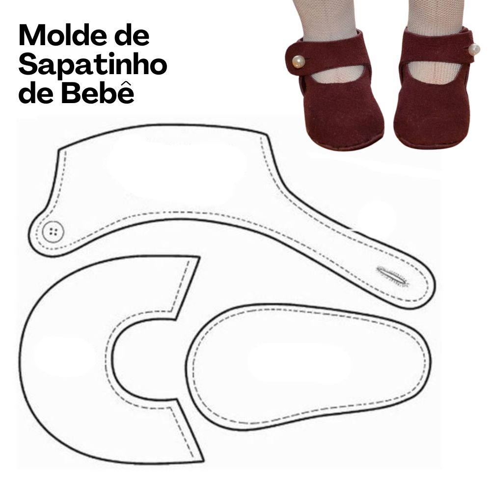 molde de sapatinho de bebe para imprimir