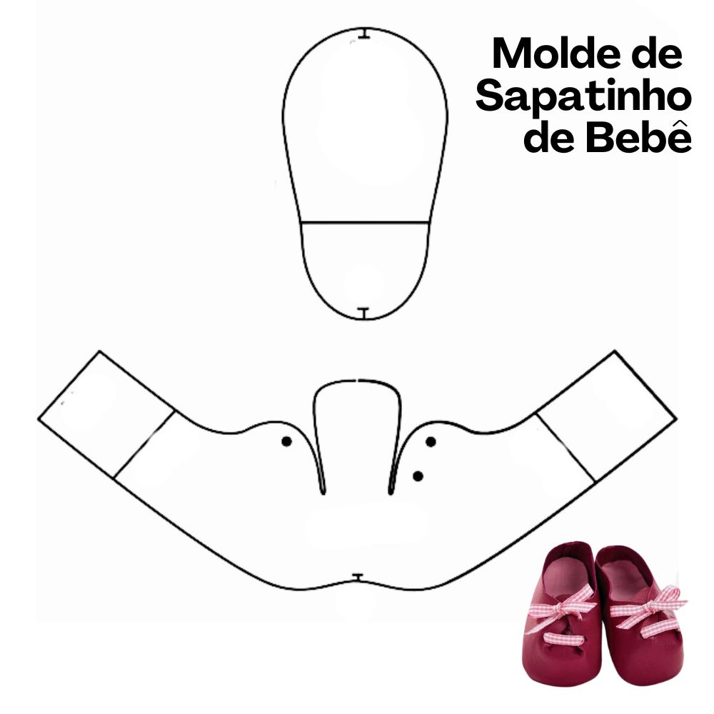 molde de sapatinho de bebe grande