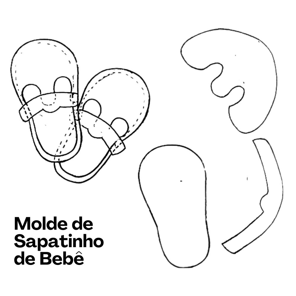 tipos de molde de sapatinho de bebe para imprimir