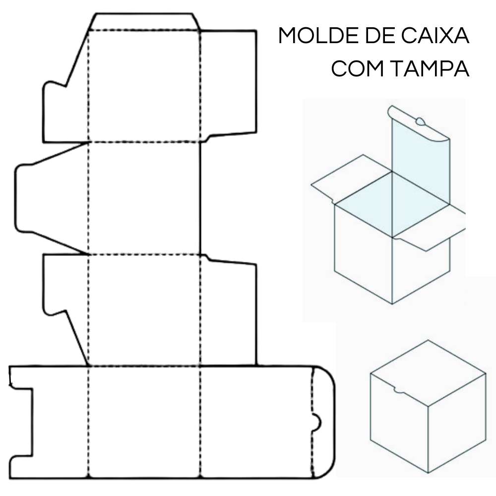 molde de caixinha com tampa para imprimir