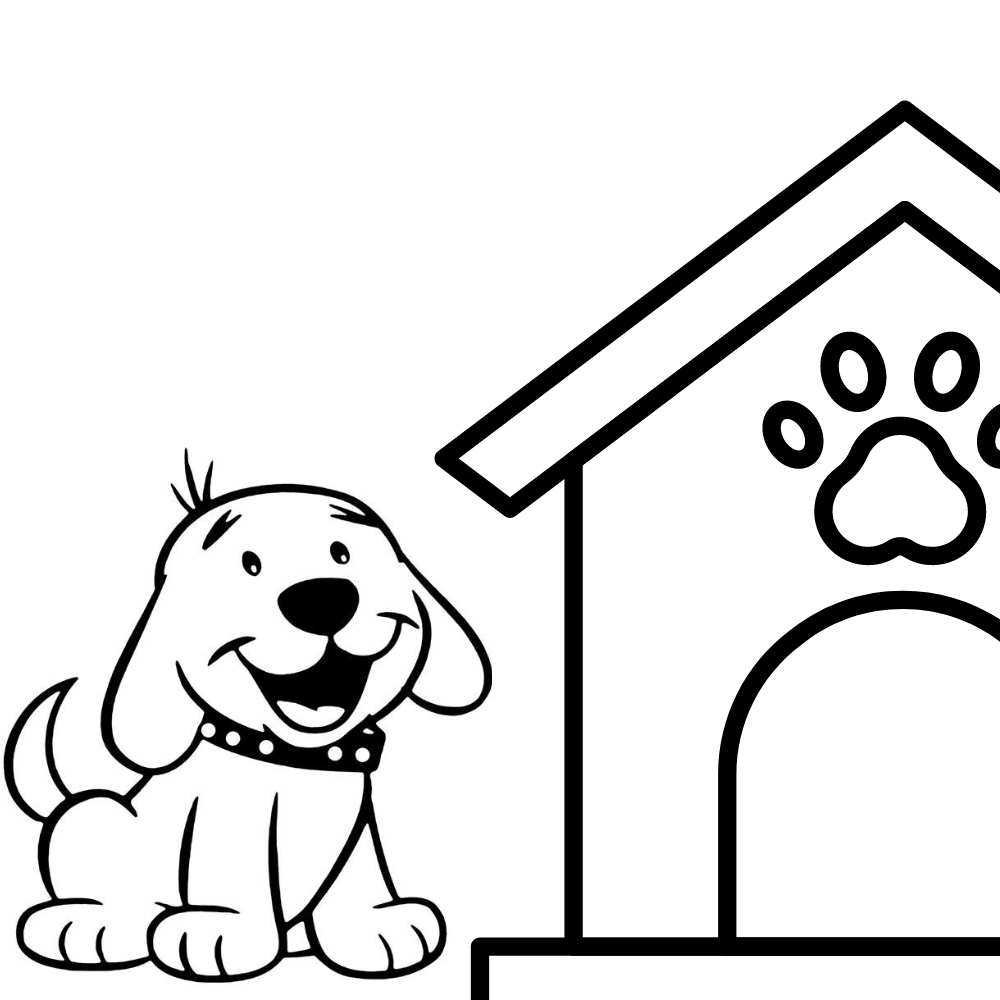 desenho de cachorro com a casinha