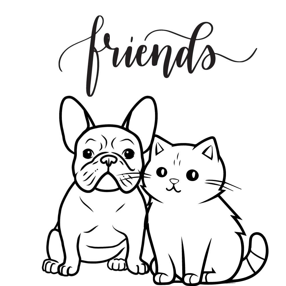 desenho de cachorro e gato