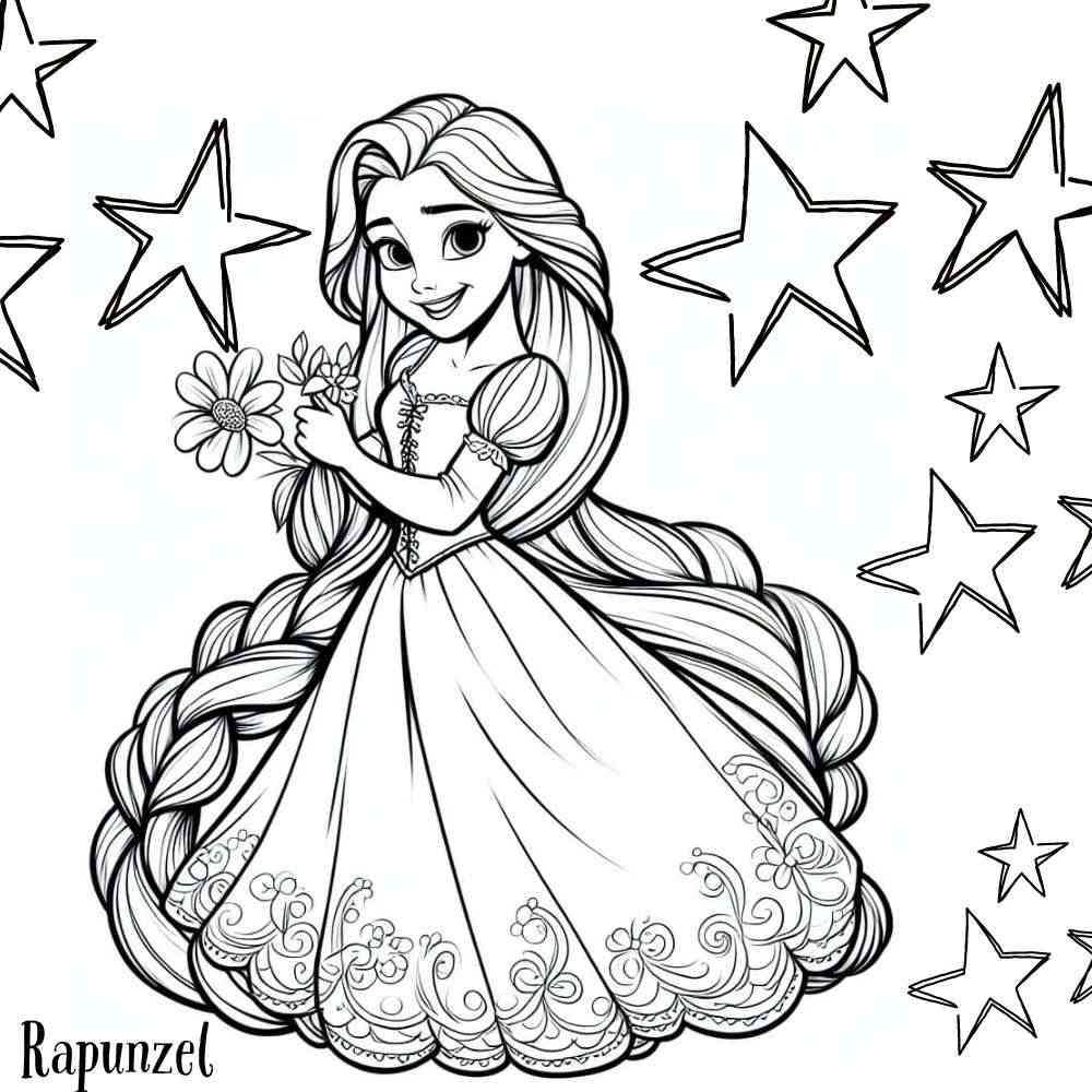 rapunzel para colorir