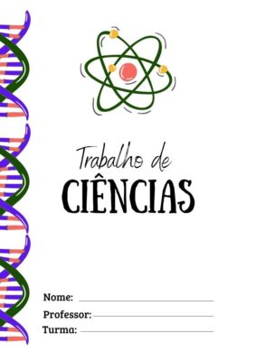 Capa de trabalho de ciências para imprimir - Artesanato Passo a Passo!