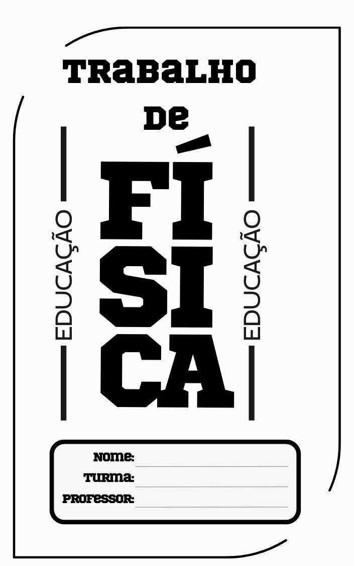 capa de trabalho de educação fisica simples
