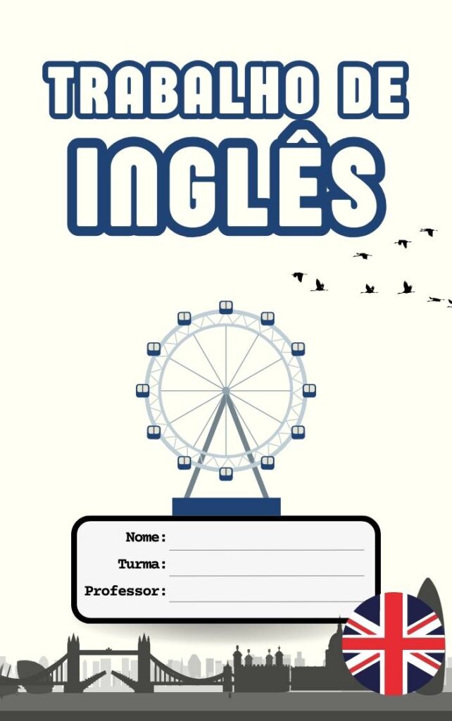 Capa de trabalho de inglês simples e bonita - Artesanato Passo a Passo!