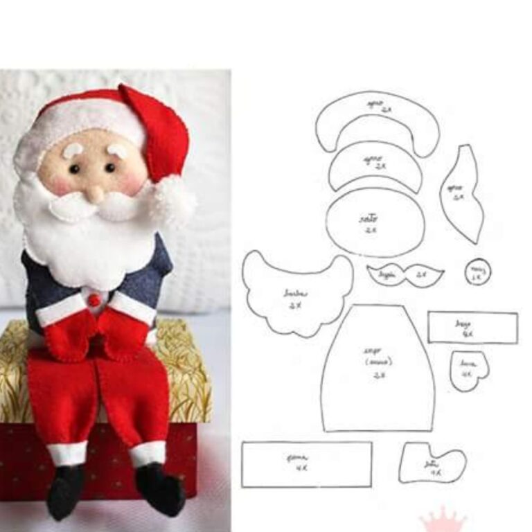 Molde de Papai Noel para imprimir grande - Artesanato Passo a Passo!