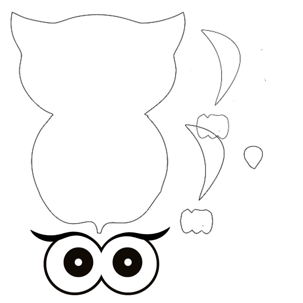molde coruja em eva
