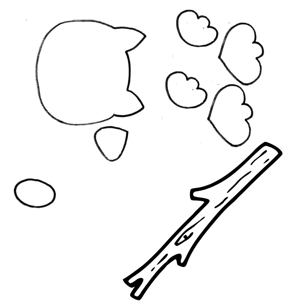 molde coruja galho arvore