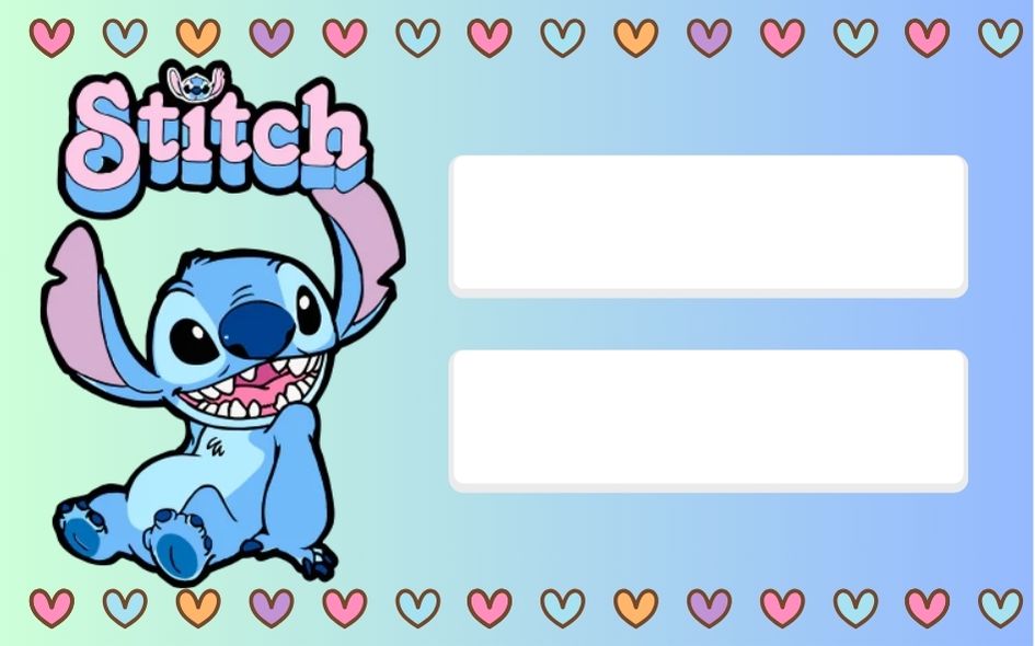 etiqueta escolar do stitch