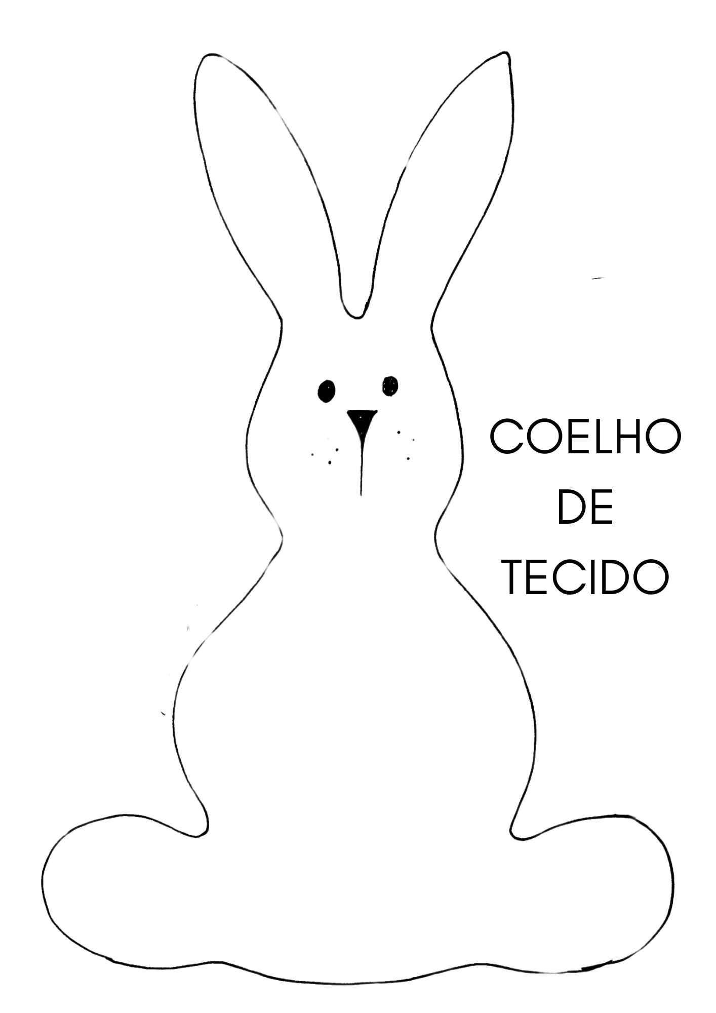 molde de coelho de tecido para imprimir