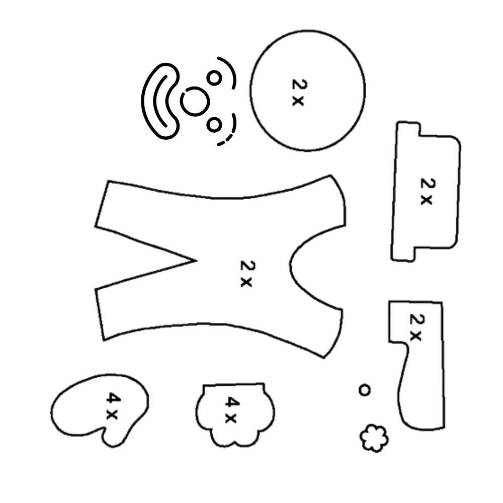 molde de palhaço em feltro