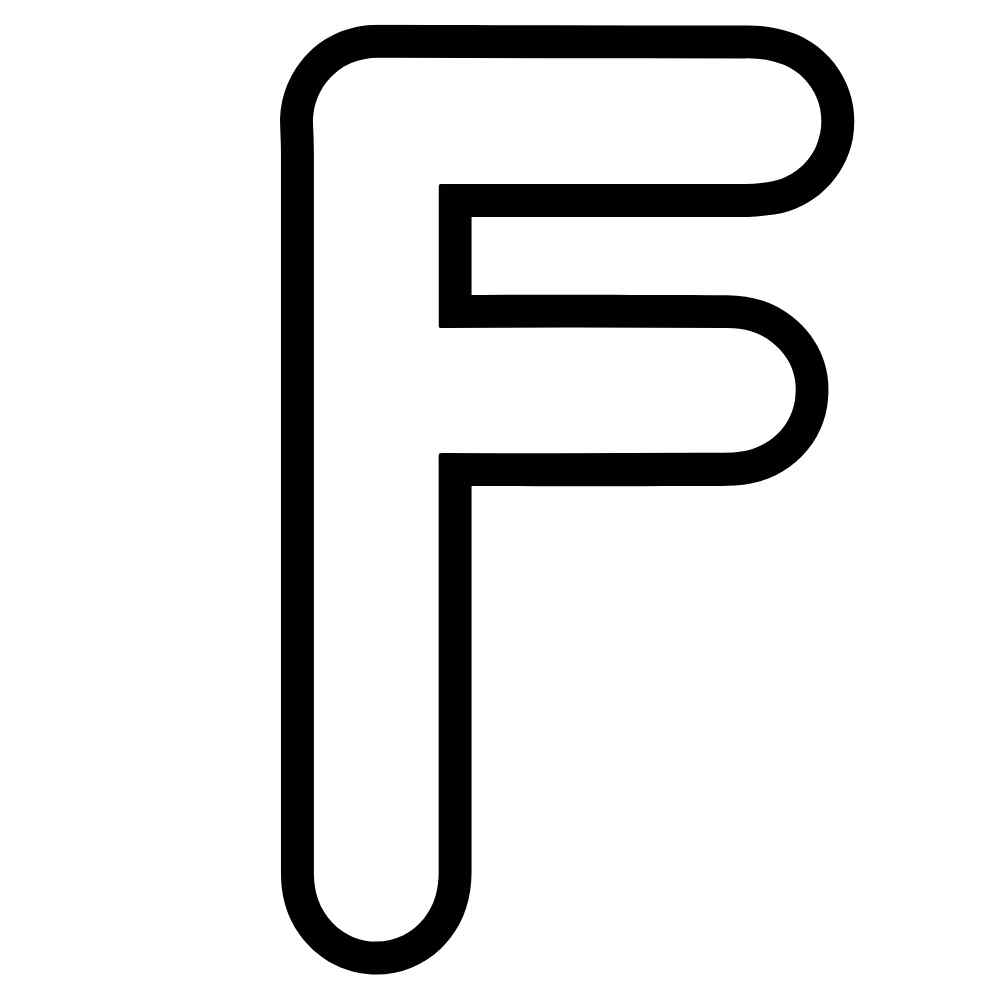 molde letra f grande