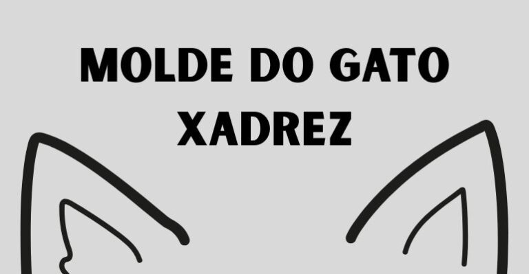 molde do gato xadrez para imprimir