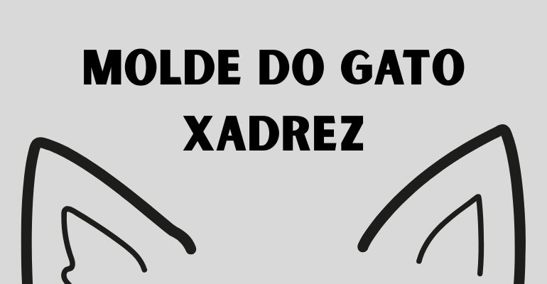 molde do gato xadrez para imprimir