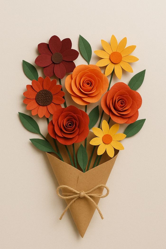 buque de flores de papel 