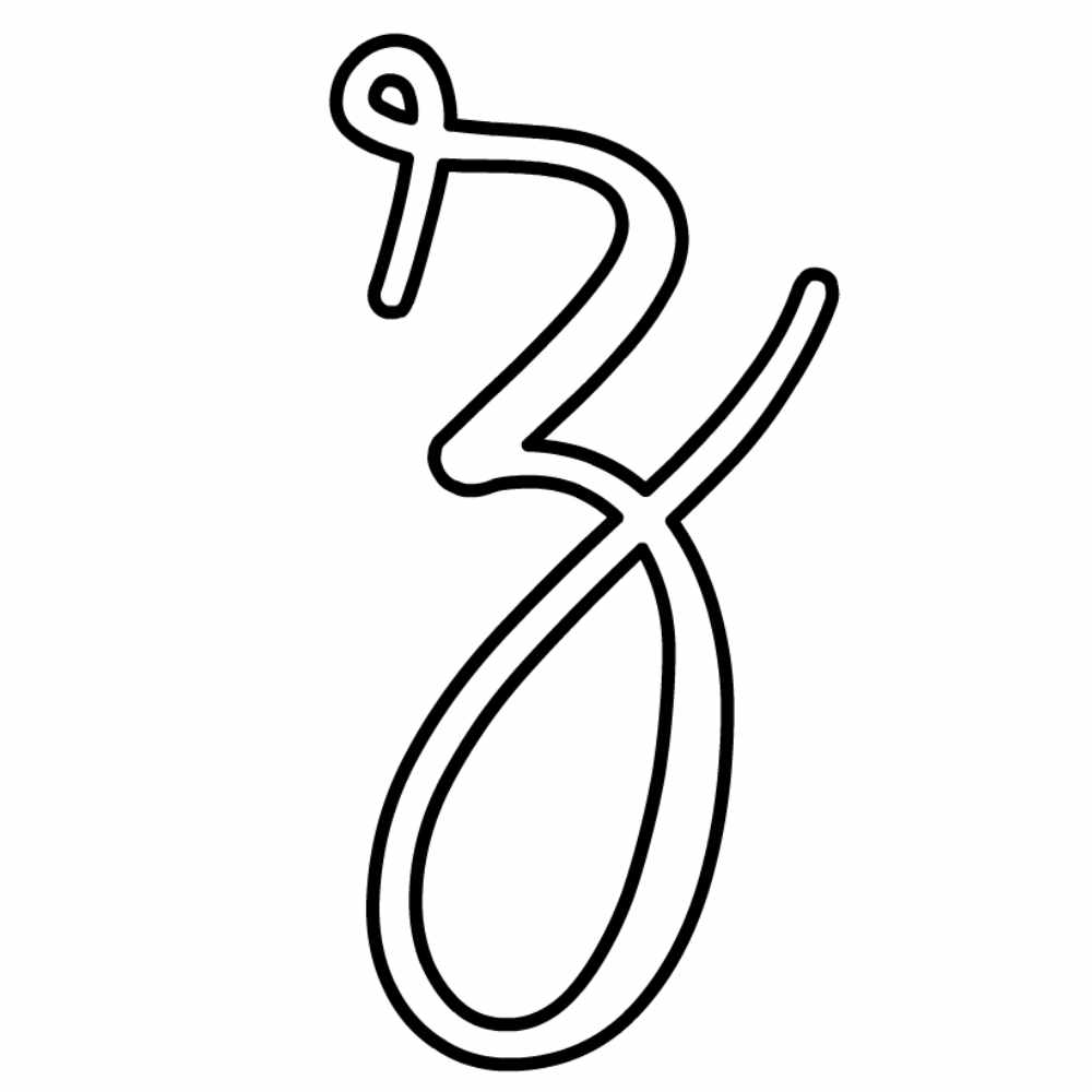 molde letra z cursiva