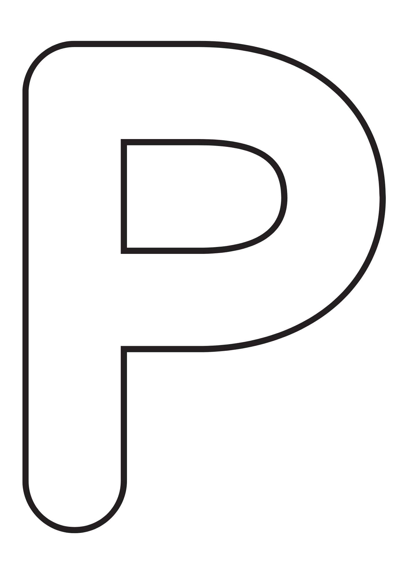 molde letra p grande